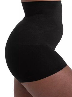Shapermint Essentials Women's High Waisted Shaper Boyshort 18437 Black NWT